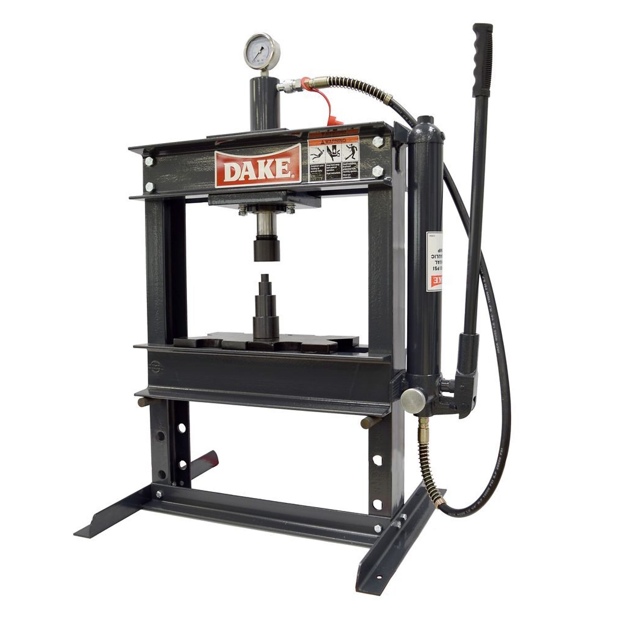 Dake, Bench 10-ton Manual H-frame Press, Press Type Hydraulic, Max. Pressure 10 Tons, Model# B-10